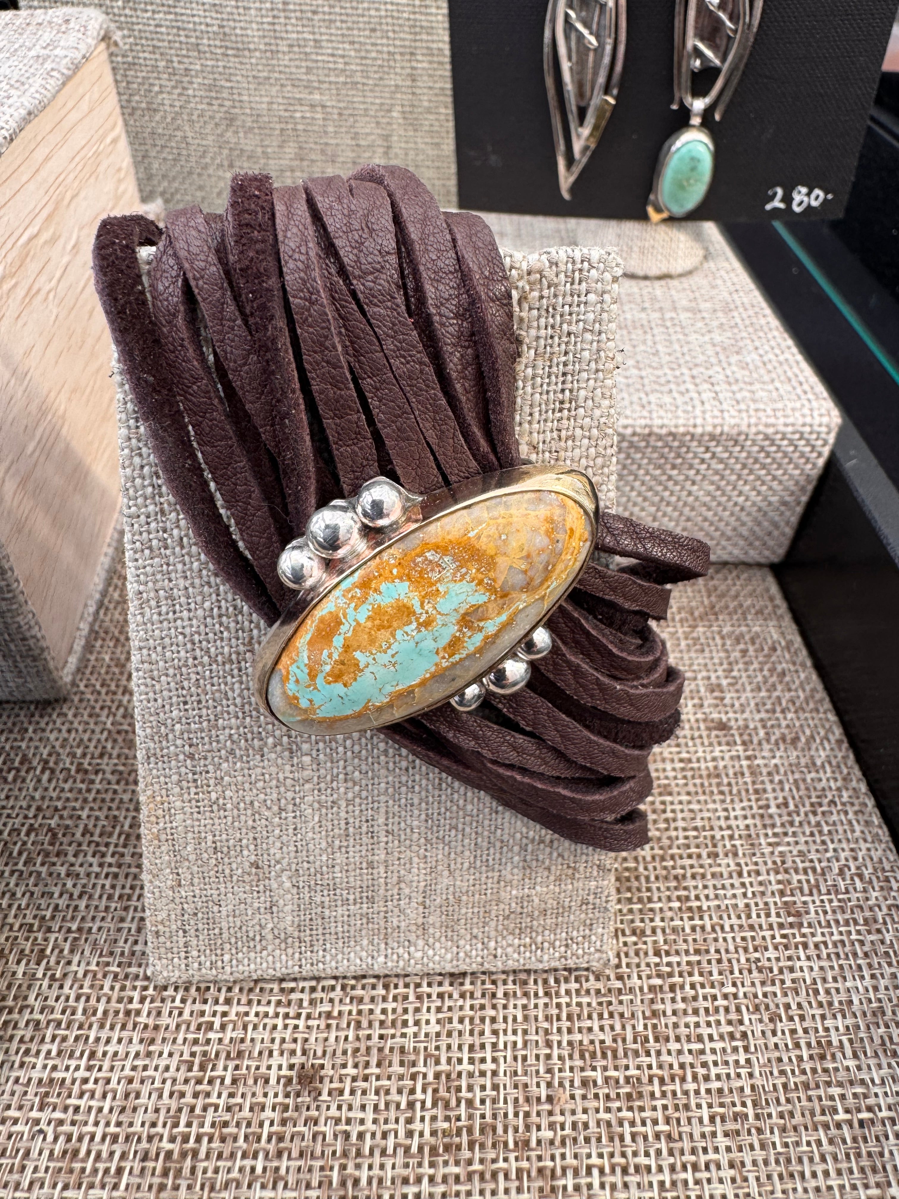 Boulder Turquoise Leather Bracelet