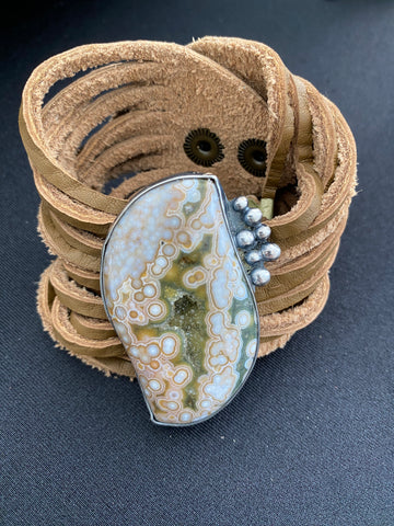 Ribbon Turquoise and Boulder Opal bracelet