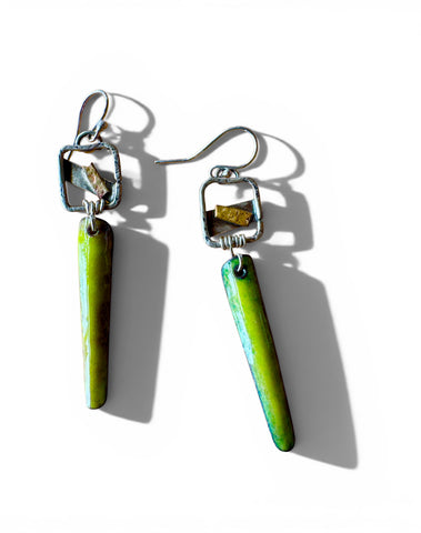 Boho Green Turquoise Earrings