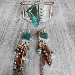 Boho Green Turquoise Earrings