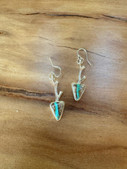 Turquoise sterling branch earrings