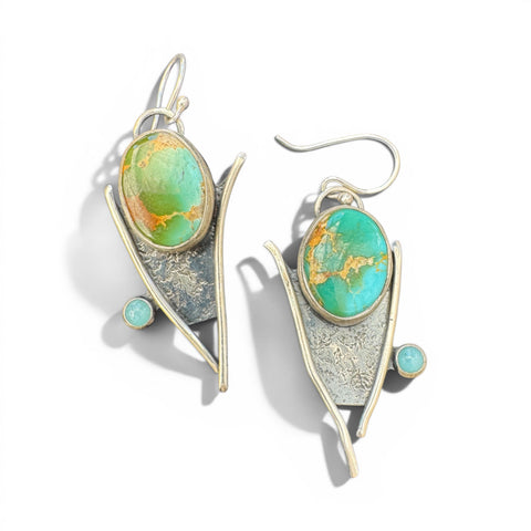 Boho Green Turquoise Earrings