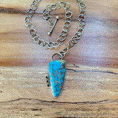 Ithica Peak Turquoise w Handcrafted sterling necklace