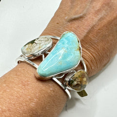 Triple Royston Turquoise Cuff