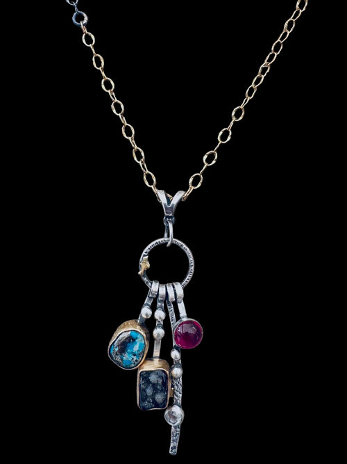 Ithaca Peak and Druzy Charm Necklace