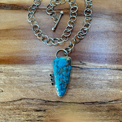 Ithica Peak Turquoise w Handcrafted sterling necklace