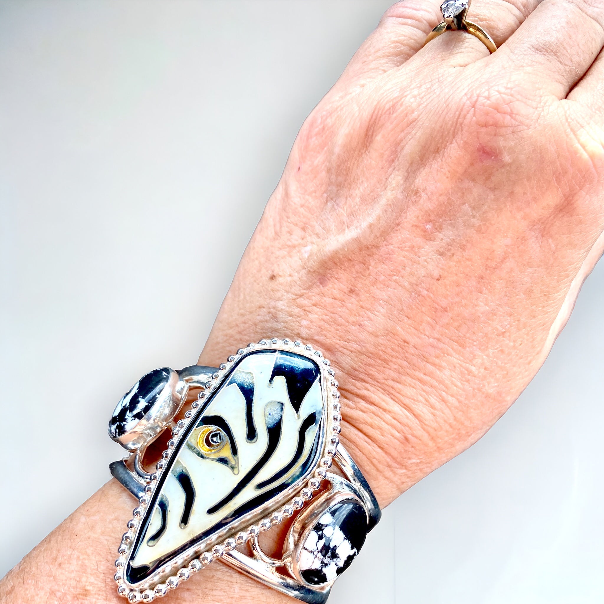 Zebra Cloisonné bracelet
