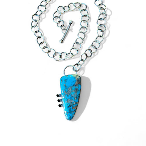 Ithica Peak Turquoise w Handcrafted sterling necklace