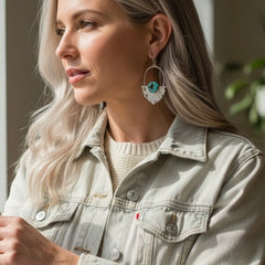 Stone Mountain Turquoise and Sterling Earrings