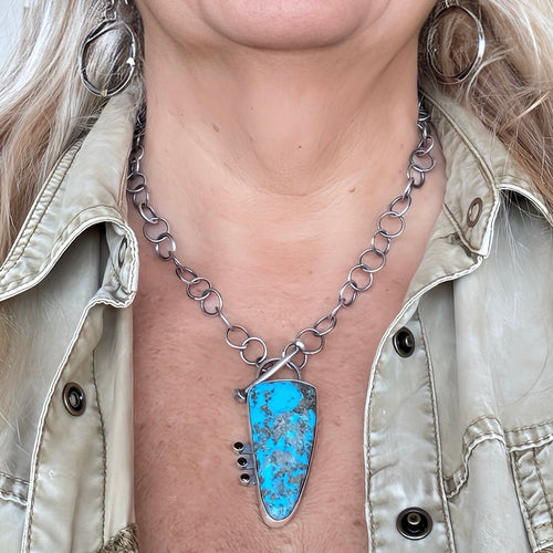 Ithica Peak Turquoise w Handcrafted sterling necklace