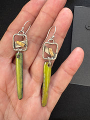 Enameled Spikes w Sterling and 18K gold