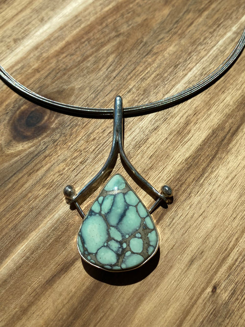 Large Varascite Contemporary Necklace
