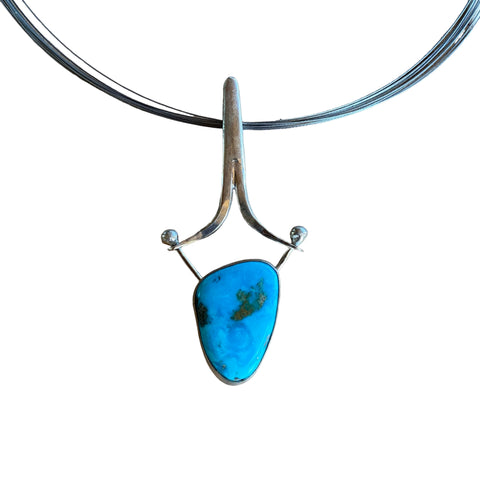 Huge natural Royston Mine Turquoise with Sterling Chain