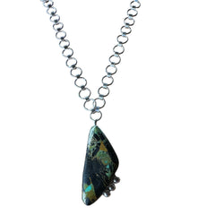 Black Jack Turquoise and Sterling Necklace