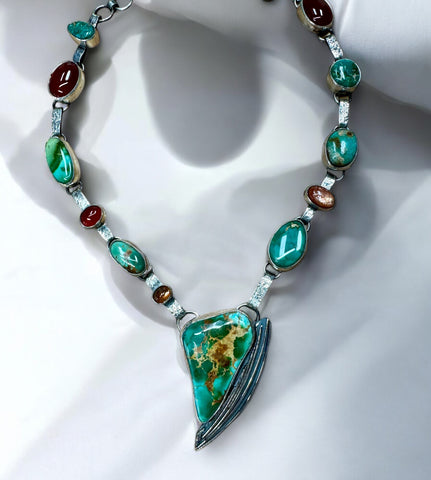 Carolina Chicadee Cloisonné necklace