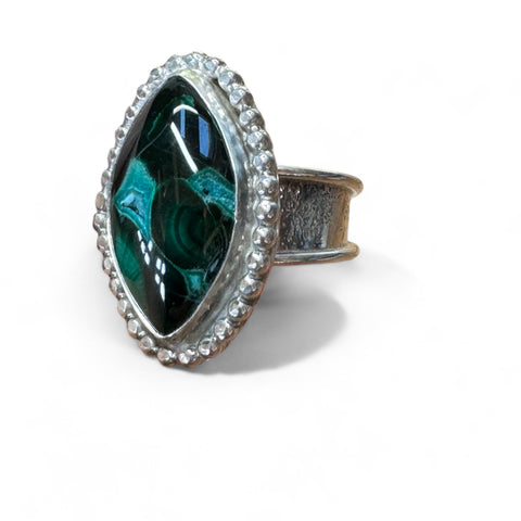 Black Jack Turquoise and Sterling Ring