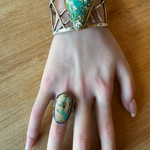 Ribbon Turquoise Adjustable Sterling Ring