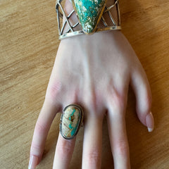 Ribbon Turquoise Adjustable Sterling Ring