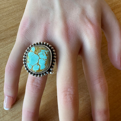 FUN Asymmetric Turquoise and Fused Sterling Earring