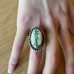 Royston Ribbon Turquoise Adjustable Sterling Ring