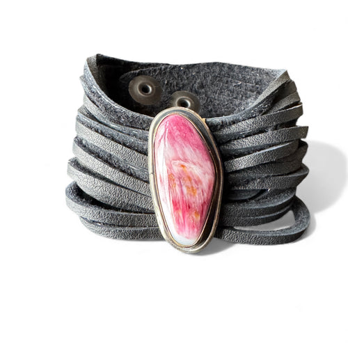 Dark Pink Spiny Oyster Bracelet