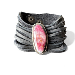 Dark Pink Spiny Oyster Bracelet