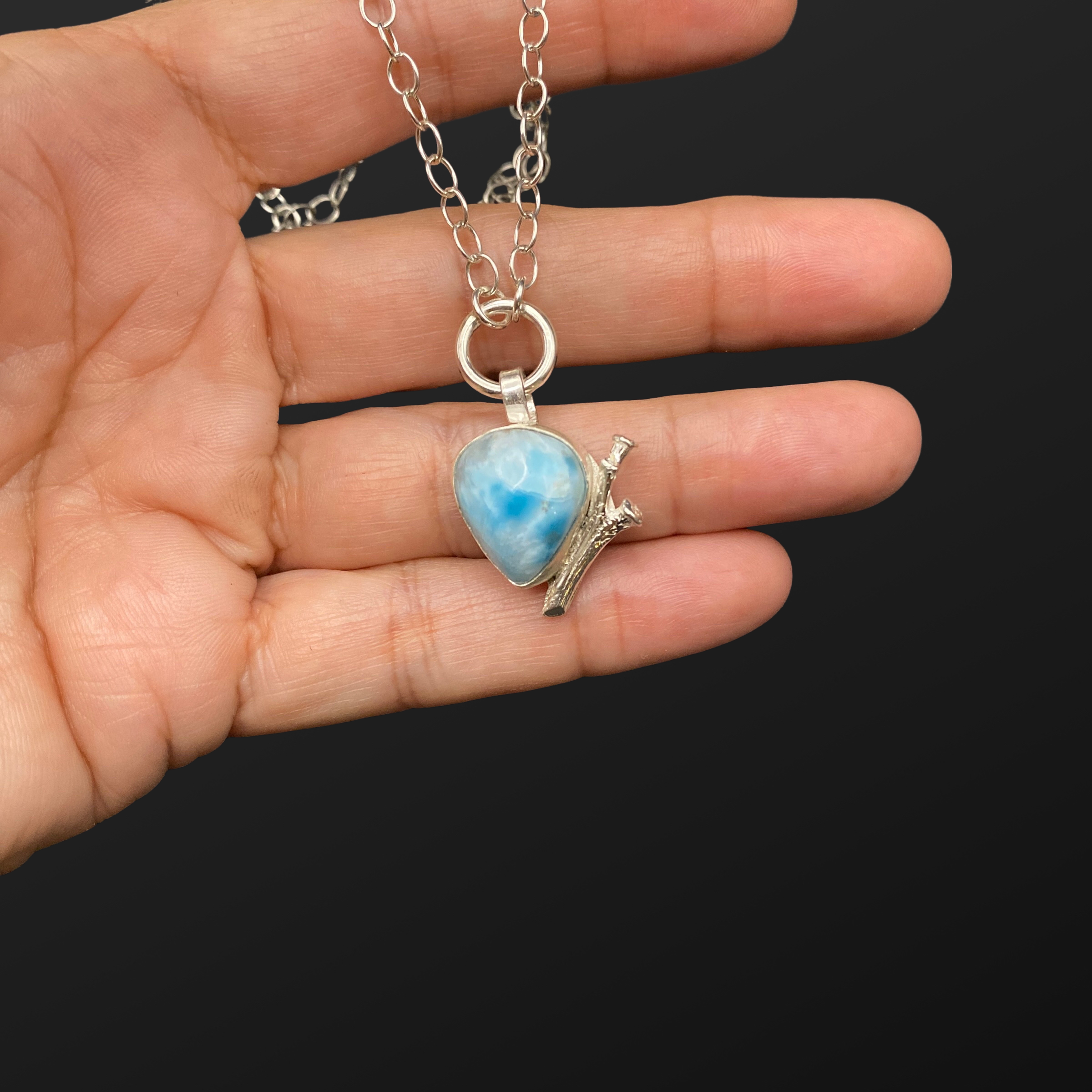 Larimar and Sterling Necklace