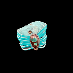 Chrysocola  Leather Bracelet